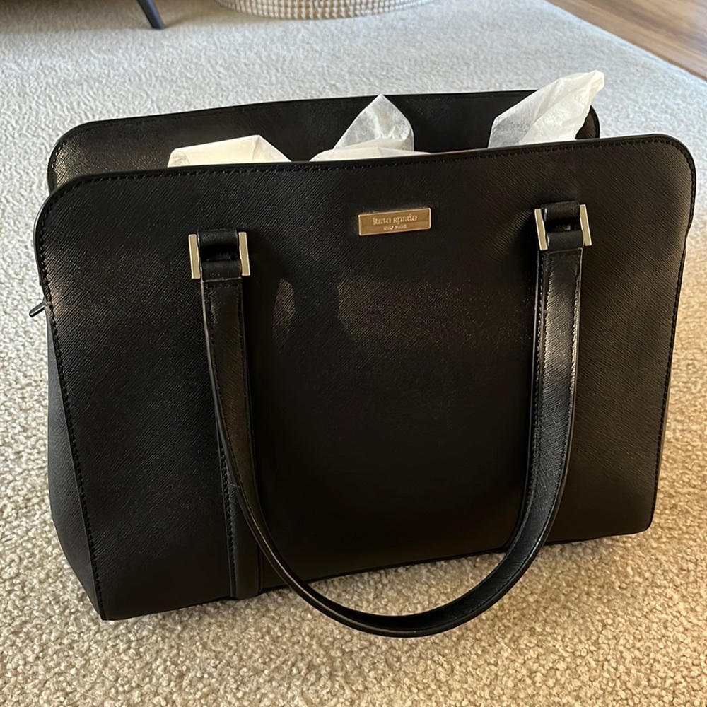 Kate Spade black leather shoulder bag